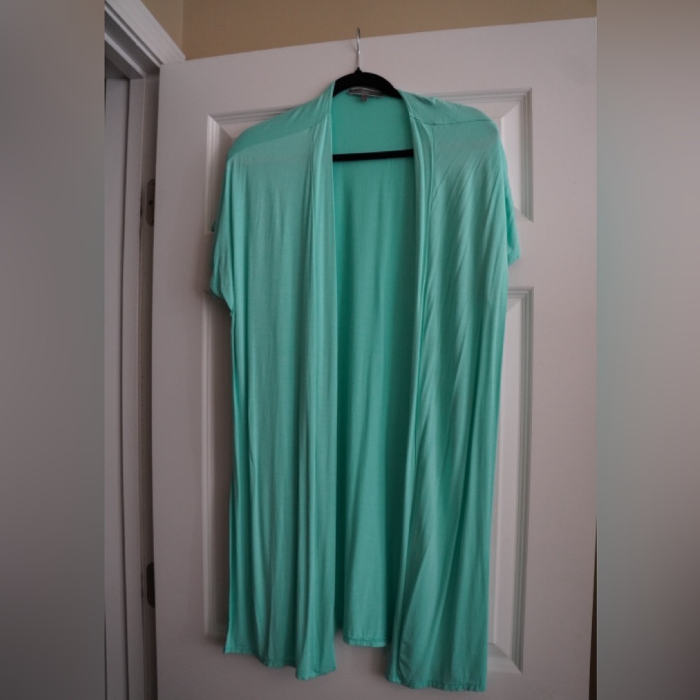 Mint Green Women's Open Front Cardigan